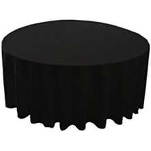 LA Linen Mantel Redondo de Popelina de poliéster, Casual, , 1(Negro) - Multicolor - Ver 2