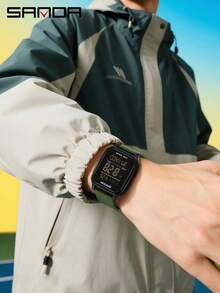 SANDA. SANDA 2211新款方形男士手表户外夜光防水多功能运动大表盘电子表 - 均碼 - 查看 5