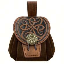 Medieval European Viking Style Round Pouch Bag, Vintage Nordic Viking COSPLAY Prop, Suitable For Daily Storage - A - View 6