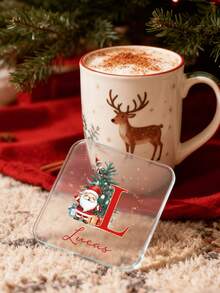 1/3/5PCS Customized Personalised Initial Coaster, Customised Acrylic Name Coaster, Customized Christmas Coaster Santa Claus Letter Coaster,Birthday Gift, Drinks Coaster, Personalised Coasters, Daddy Gifts, Home Gifts,Valentine's Day Gift, Wedding Gifts, Wedding Accessories, Christmas Gift, Christmas Decor, Thanksgiving Gift, New Year Gift, Party Decor