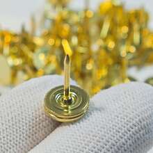 1 Box/200 Pieces Hardware Nails > Screws Upholstery Nails, Drawing Pins, (Gold), Drawing Pins, Flat Head Push Pins, 11 X 15 Mm Decorative Bulletin Board World Map Cork Board Wall Sofa Headboards Furniture Nails,Flat Thumbnail - Multicolor - View 5