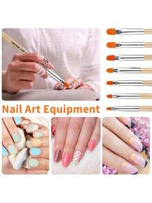 Zestaw 7 pędzelków do zdobienia paznokci żelem UV, odpowiedni do przedłużania żelu, profesjonalne pędzelki do zdobienia paznokci żelem UV z podwójnym zakończeniem, do akrylowych płytek paznokci i malowania (rozmiar: 2/4/6/8/10/12/14), artykuły do zdobienia paznokci, sprzedawca akcesoriów do zdobienia paznokci, zdobienie paznokci, prezent dla kobiet, pędzelek do malowania paznokci - Wielokolorowe - Zobacz 7