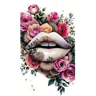 1件/2件/3件装性感嘴唇花环图案，适用于T恤、连帽衫、枕头、背包和手提包，是理想的节日礼物 | 节日设计 | 持久耐用印花