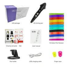 3D Printing Fighter Pen Set Doodle Printer Drawing 12 Colours PLA Filament Stencil Book + Project Guide, And Usb Charger Cable - Multicolor - View 12