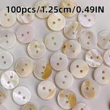 100 Natural Freshwater Pearl Shell Buttons, 2 Holes, Various Colors, With Oil Flower Patterns, Multiple Diameters - Perfect For DIY Jewelry, Necklaces, Bracelets, And Crafts