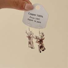 1 Pair Charming Christmas Cartoon Acrylic Earrings, Cute Christmas Earrings Decoration