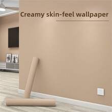 1 Roll Of Frosted Coffee Color Vinyl Self-Adhesive Wallpaper, Sticky Wallpaper, Kitchen, Bedroom, Living Room Warm Style Wall Decoration, Cabinets, Bookcases, Wardrobe Furniture Renovation Decoration, Home Decor, Room Decor, Apartment Decor - Mocha Brown - View 7
