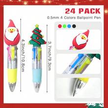 24 Cute Multicolor Pen For Fun Christmas Pen Colored Ballpoint Bulk Pens For Gifts Perfect For Xmas Winter Holiday Birthdays Parties - 4 Color Pens In One - Multicolor - View 3