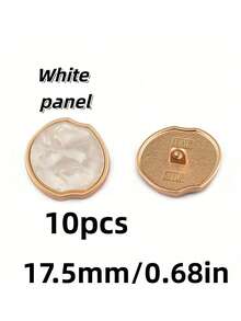 10 Pieces Of High-End Socialite Style Metal Buttons With Four Colors On The Face - Asymmetrical Shaped Apple Buttons In Various Sizes To Choose From, Clothing Sewing Accessories Suitable For Suits, Jackets, Sweaters, And Cardigans, Clothing Decoration - Multicolor - View 17