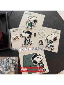 SNOOPY 1pc Self-Adhesive Cartoon Embroidered Plush Animal Patch, Suitable For Clothing, Bags, Decoration, Repair, DIY Sticker, Random Style, Can Be Used As Christmas Gift Or Christmas Decoration