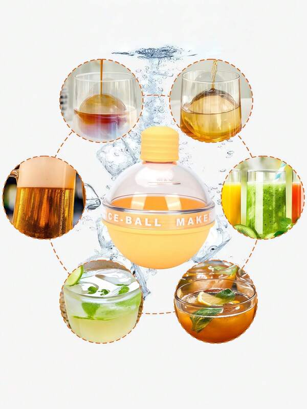 1 pièce Moule à boule de glace de 2,4 pouces, moule à glaçons ronds en forme d'ampoule de hockey, moules à glaçons pour cocktails, outil de fabrication de glaçons ronds pour congélateur, cocktail, whisky, facile à démouler