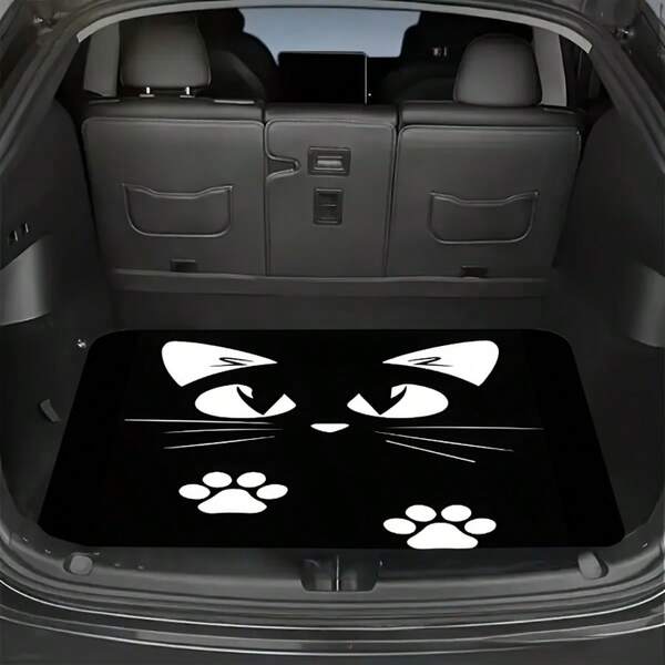 1pc Cat Print Car Trunk Mat, Pet Car Cargo Liner, Car Floor Mat, Car Protective Mat, Anti-Slip Car Mat, Protect Car Trunk Mat, Multifunctional Car Mat, Suitable For Most Vehicles, Car Interior Accessories, Essential Car Supplies For Women