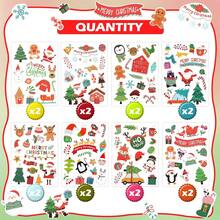 Simpeak 228 Piezas de Pegatinas, Pegatina Autoadhesiva de Santa Claus y Pingüino con Árbol, Pegatina de Sello de Regalo, Pegatinas de Invierno Lindas para Regalo de Navidad, 16 Hojas, 8 Estilos. - 1 - Ver 5