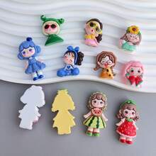 11pcs Mixed Sweet & Cool Girl Flat Back Scrapbooking Stickers, Buttons, Earrings, Hair Accessories DIY Craft Decorative Sticker Pieces (Jewelry Making For Adults Aged 14+) - Multicolor - View 7