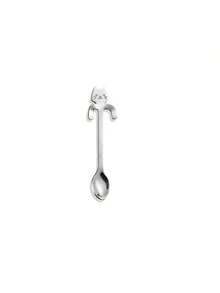 1/4/12pcs Creative Stainless Steel Coffee Spoon, Cute Cat Shaped Stirring Spoon, Korean/Japanese Style Kitchen & Dining Tool - Silver - View 7