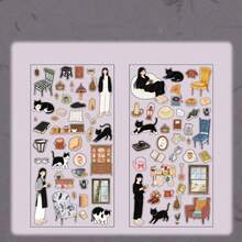 2张自然主题贴纸，星空图案，创意人物及生活方式图案，适用于剪贴簿、手账装饰、DIY手工、剪贴簿用品、趣味贴纸、笔记本电脑贴纸、Kindle手机贴纸 - 彩色 - 查看 16