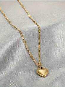 1件甜心项链锁骨链简约气质轻奢项链高档吊坠适合女性日常佩戴 - 金色 - 查看 6
