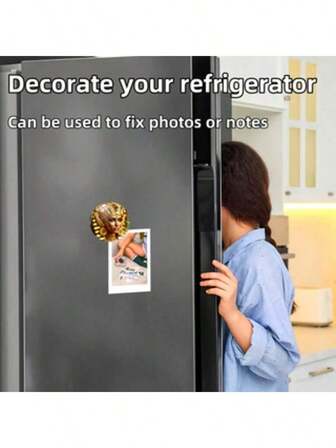 Egyptian Female Pharaoh Refrigerator Sticker - An Exquisite Circular Acrylic Decorative Magnet With Gold And Black Patterns, Highly Adhesive, Suitable For Sticking To Refrigerators Or Home Decor - A Unique Creative Choice As A Holiday Gift