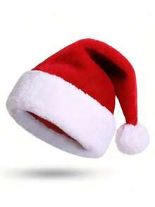 一套圣诞老人帽子和毛茸茸的红色手套，可爱的天鹅绒圣诞老人帽，短款毛绒手套 - 适合女性，涤纶材质，圣诞节服装派对道具 - 彩色 - 查看 15