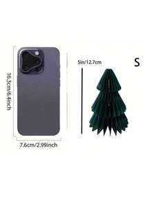 Merry Christmas 3pcs Set: Green Paper Honeycomb Trees - Perfect For Holiday Table Centerpieces, Party Decorations & Gifts, Includes 12.7cm, 15.24cm, 17.78cm Sizes Birthday Home Decor Christmas Decorations Room Decor Winter Christmas Decorations Home Christmas Gifts Christmas Decor - Dark Green - View 14