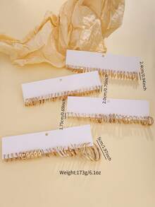 48-12pcs Gold Elegant Women's Earring Set, Thick Yet Lightweight Hoop Earrings, Jewelry Gift, Versatile Daily Wear, Holiday Gift - Gold - View 8