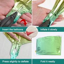 6Pcs Gradient Green Round Foil Balloons, 22 Large Helium Ball Mylar Balloon, Metallic Green Foil Balloon Birthday Graduation Wedding Halloween Disco Prom Tropical Party Decorations - 漸變綠 - 查看 8