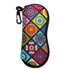 1 pieza Estuche de gafas de sol con cremallera y diseño de mandala, funda portátil ultraligera de neopreno con cremallera para gafas que se adapta a varios tamaños y tipos de gafas, unisex - Multicolor - Ver 8