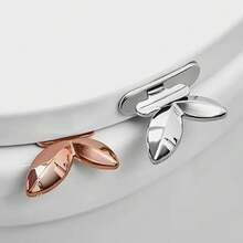 两件套马桶座圈提升器 - 创意防污手柄，轻松提升设计，耐用塑料材质，适用于马桶盖/卫生洁具，高光泽表面：易于自粘安装，可重复使用 - 家用浴室必备实用配件