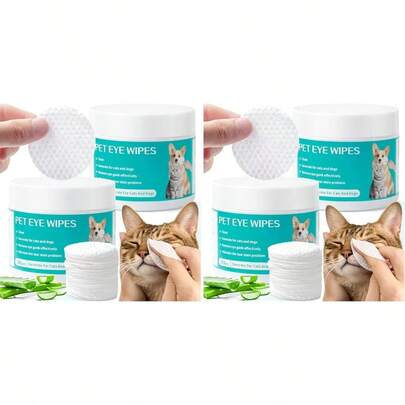 Mumoo Bear Dog Eye Wipes 200Pcs Eye Wipes For Dogs And Cats Remove Tear Stain Eye Debris Mucus Secretions Discharge Pet Gentle Care Supplies Disposable Cleaning Wipe For Eye Pack Of 2