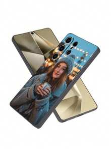 1pc Customized Classic Black TPU Shock-Proof Soft Phone Case, Eternal Phone Cover, Ideal For Couples/Commemorative Gift,International Version, Not The Domestic Version - Black - View 5