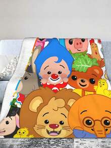 Plim Plim Anime Flannel Blanket For Girls Boys Anime Gifts Throw Blanket Cozy Plush Flannel Fleece Print Blankets Double-Layer Blanket Lightweight Fuzzy For Bed Decor - màu đen - Xem 4