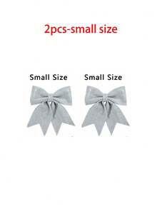 2pcs Large Silver Flashing Ribbon Bow Ties, Red Bows - Christmas Wreath Bows, Christmas Flashing Bow Wreaths, Christmas Tree Party Decorations, Christmas Decorative Wreath Decorations, Suitable For Big Gifts - Indoor/Outdoor Use - Silver - View 14