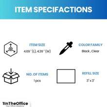 PopUp Note Dispenser Sticky Note Dispenser SelfStick Note Pad Holders 3x3 Black 1 Pack