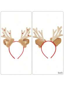 1 Miếng Băng đô sừng hươu bột hành lá Giáng sinh, Băng đô sừng hươu đầu tuần lộc Giáng sinh, Trang điểm tiệc ngày lễ, Băng đô nhung, Đồ trang trí Giáng sinh, Quà tặng Giáng sinh - Nhiều màu - Xem 4