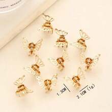 10 Bohemian Style Golden Butterfly Hair Accessories With Braids And Braided Headbands, Essential For Holiday Parties, Fashionable And Elegant Headbands, Safety Clip Design, Suitable For Casual Wear And Party Styling - 金子- - 查看 2