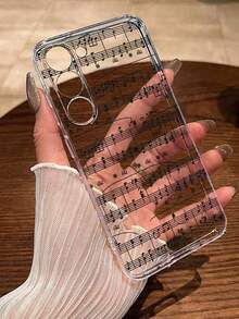 Letter Music Note Painted Transparent Minimalist Fashion Creative Shockproof Phone Case Compatible With IPhone 17/17 Pro/17 Pro Max, 16/11/16 Pro/16 Plus/16 Pro Max/16e, 15 Pro Max, 13/14/12/XS/XR/7G/8P, Galaxy S25/S25 Plus/S25 Ultra, A16/A36/A26/A56/A50/A12/A32 - Multicolor - View 7