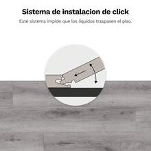LARCA Piso Vinílico SPC Click (Cuenta con Bajo Alfombra) 10 Pisos 122x18 Resistente al Agua, Golpes y Rayaduras |   Piso SPC Click |   Color Roble - Gris Cenizo - Ver 7