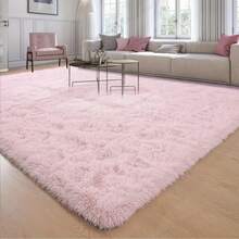 1pc Luxury Soft Plush Light Pink Carpet, Decorative Rug, Mat, Suitable For Living Room, Kitchen, Bedroom, Bathroom And More. (Slight Color Difference May Exist Due To Lighting And Display Conditions) - Baby Pink - View 5