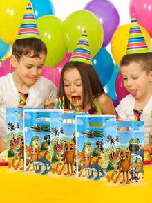 10/30/50pcs Italian Brainrot Tralalero Tralala Theme PE Favor Bags, Brainrot-Meme Shark Image Gift Bags, Storage Bags, Gift Exchange Bags, Birthday Party Supplies, Pearlescent Candy Bags - Multicolor - View 7