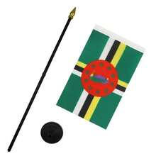 BANDERA de MESA de MÉXICO 15x10cm - BANDERINA de DESPACHO MEXICANA 10 x 15 cm punta dorada - AZ FLAG(Dominica 4'' x 6'') - Tipo 1 - Ver 3