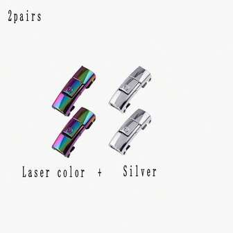 2 对金属鞋带扣，快速系带扣，适用于成人鞋带（黑色、银色和激光色），黑色、银色和激光色（不含鞋带）