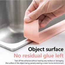 1 Roll 3.2M Waterproof Mildew-Proof Bathroom Sealing Strip, Self-Adhesive Sealant Tape For Kitchen And Bathroom, Waterproof Tape To Prevent Moisture, Decorative Sink Sealing Sticker, Suitable For Workshop, Kitchen, Bathroom, Home, Random Color And Style (Suitable For Smooth Surface, Ensure The Application Surface Is Clean And Flat Before Use)