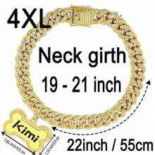 1pc Customized Luxury Rhinestone Dog Cuban Link Collar, 1.3cm Wide Hiphop Pet Necklace, Suitable For Small/Medium/Large Dogs, Pet Accessories & Gift, Can Engrave Pet Name, Phone Number, Anti-Lost Ornamental,Engraved Stylish,Fashion,Colorful,Vintage,Cute,Contracted,Cuties Custom,Unique,Customized,Personalized Pet For Anniversaries,For Birthdays,Pet Supplies,2025 Halloween Accessories,Fall Décor