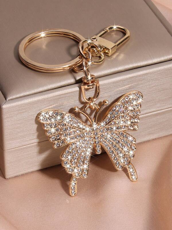 1pc Fully Rhinestoned Butterfly Elegant, Cute, Casual Zinc Alloy Brooch, Suitable For All Seasons Bag Charms Car Accessories Teacher Friend Sister Gift Ideas