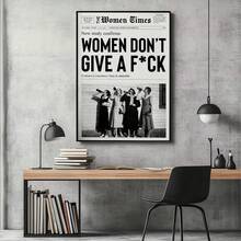 1件，帆布墙画，带框墙饰，复古报纸墙画，复古黑白海报，时尚报纸艺术，海报印刷品，鸡尾酒会墙画，学院风艺术品，房间装饰，宿舍装饰，卧室装饰，浴室装饰，客厅装饰，办公室装饰，时尚海报 - 彩色 - 查看 10