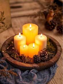 1pc Wooden Tray For Festive Birthday Party Decor, Farmhouse Candlestick, Vintage Coffee Tray For Living Room, Solid Wood Tray,Kitchen.Gifts, Storage Boxes, Kitchen Utensils, Home Furnishings. - Multicolor - View 4