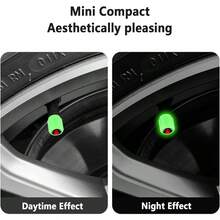 20PCS Fluorescent Tire Valve Stem CapsLuminous Auto Wheel Air Valve Cap Universal Decoration Accessories For Car/SUV/Bicycle/Trucks/Motorcycles Cool Car Gifts 20Pcs5 Colors/Skull - 20個5色骷髏頭 - 查看 6
