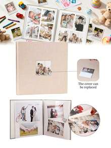 Inch Linen Self-Adhesive Window Album - 20 Sheets (40 Pages) Suitable For Baby Keepsake Albums, Child Development Yearbooks, Family Albums, Graduation Commemorative Books, Wedding Albums, Travel Albums, Ticket Stub Keepsakes. Beige - Multicolor - View 6