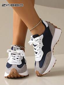 ZKBBO 女士休闲运动鞋，轻便防滑健身跑步鞋，网球鞋，休闲鞋 - 寶藍色 - 查看 4