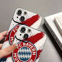 Funda para móvil con el logo del FC Bayern München, compatible con teléfonos ,  17,  16 Pro Max,  15 Pro Max,  13 y  12. Fabricada en TPU, ofrece protección contra golpes y caídas. Ideal para aficionados al deporte, como regalo para amigos y familiares, y para ocasiones especiales como cumpleaños y partidos. - Negro - Ver 7